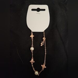 Rose Gold Bee and Pearl Bracelet/Anklet